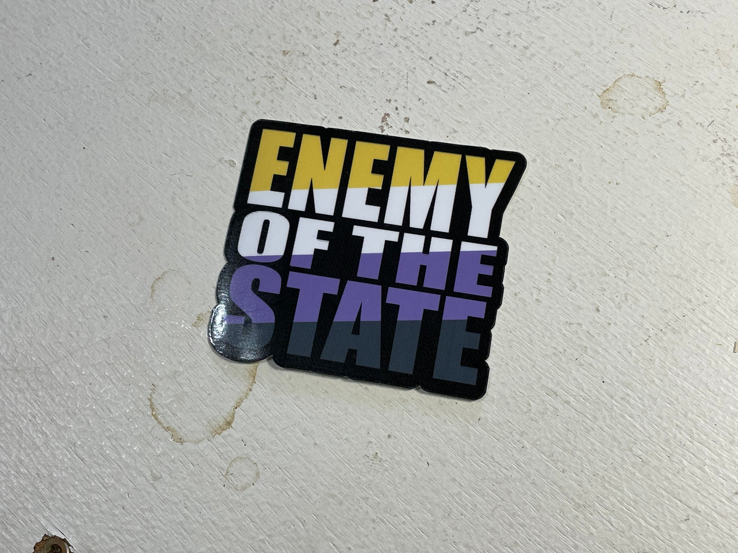 ENEMY of the STATE trans pride sticker