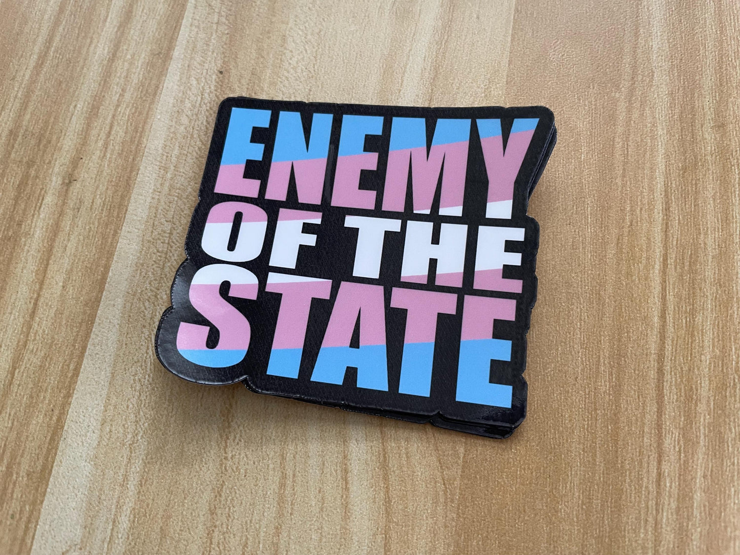 ENEMY of the STATE trans pride sticker