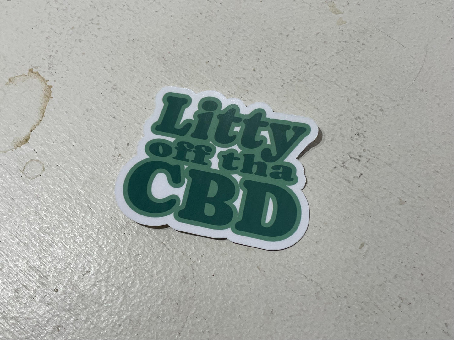 LITTY off the CBD funny sticker