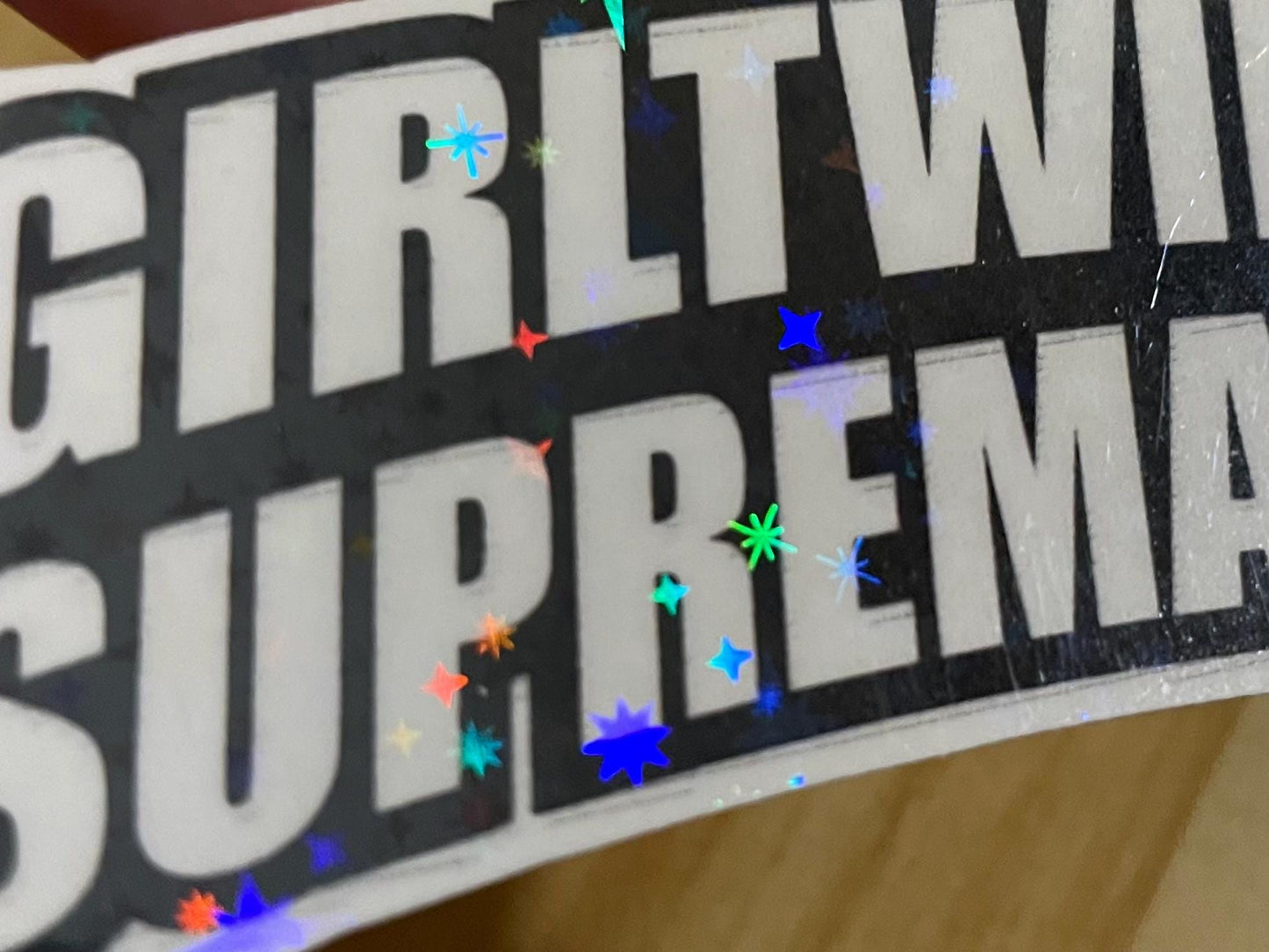 GIRLTWINK SUPREMACY holographic sticker