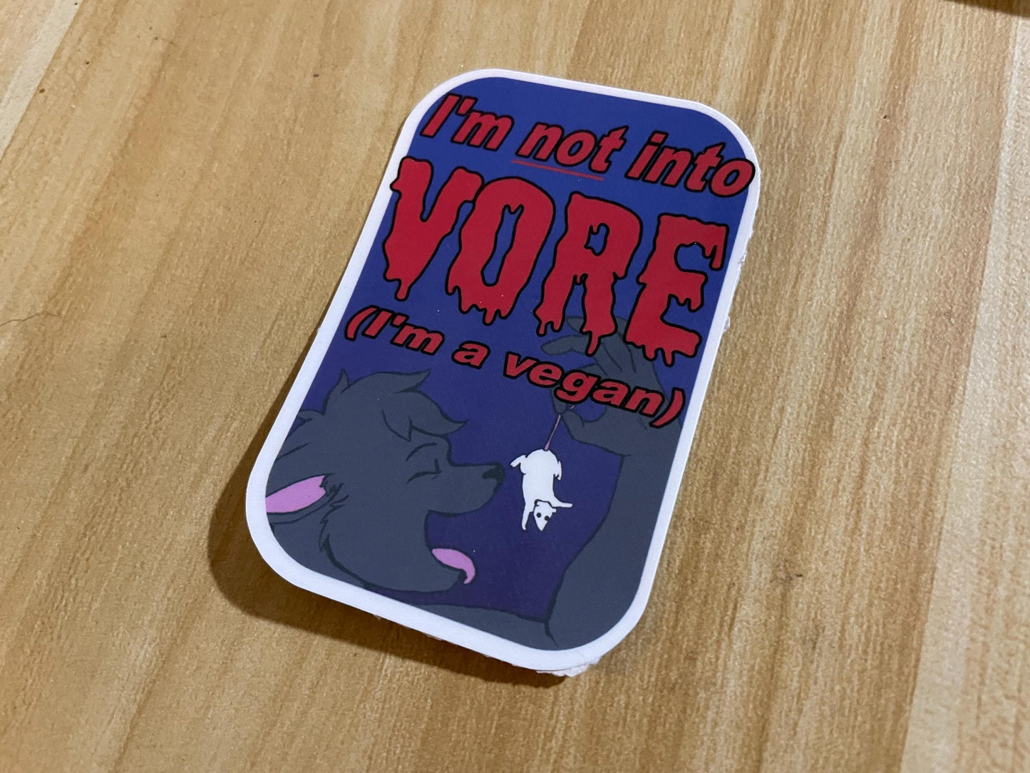 NOT INTO VORE furry sticker